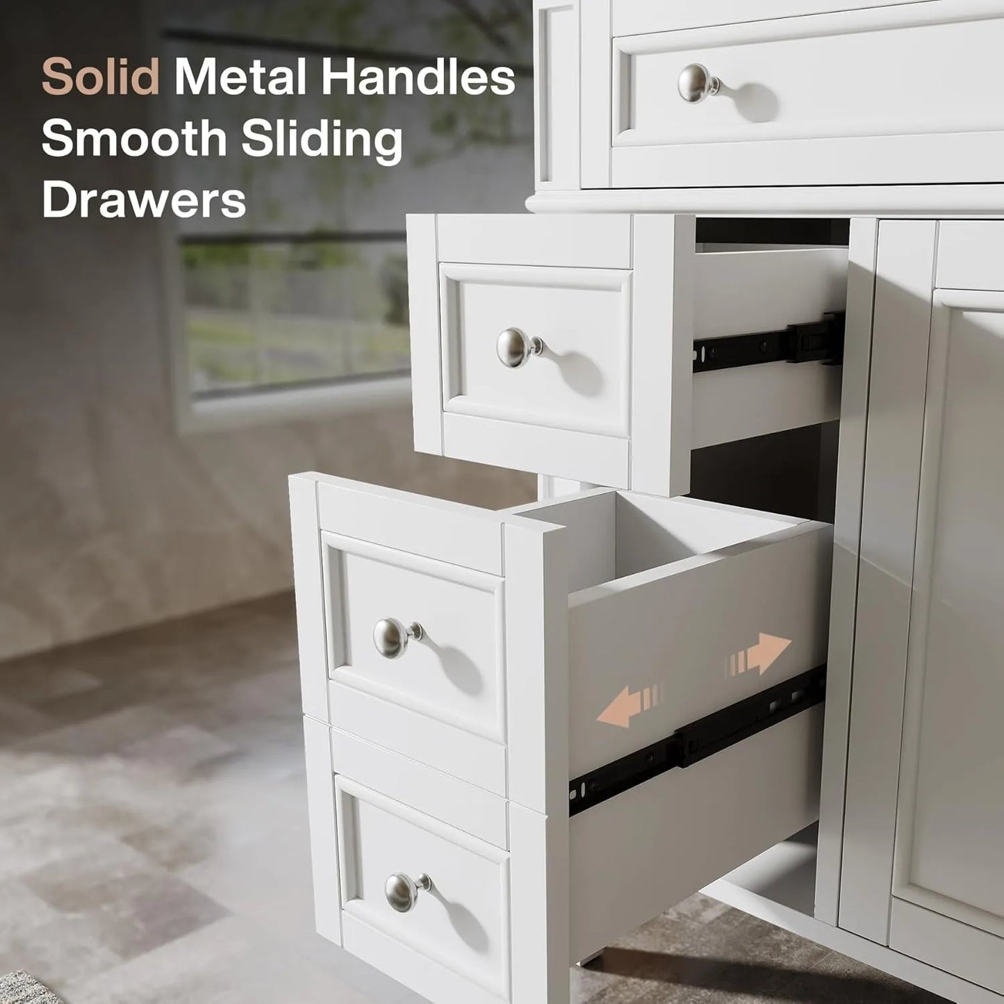 Bathroom Vanity With Sink Four Drawers And Cabinet
