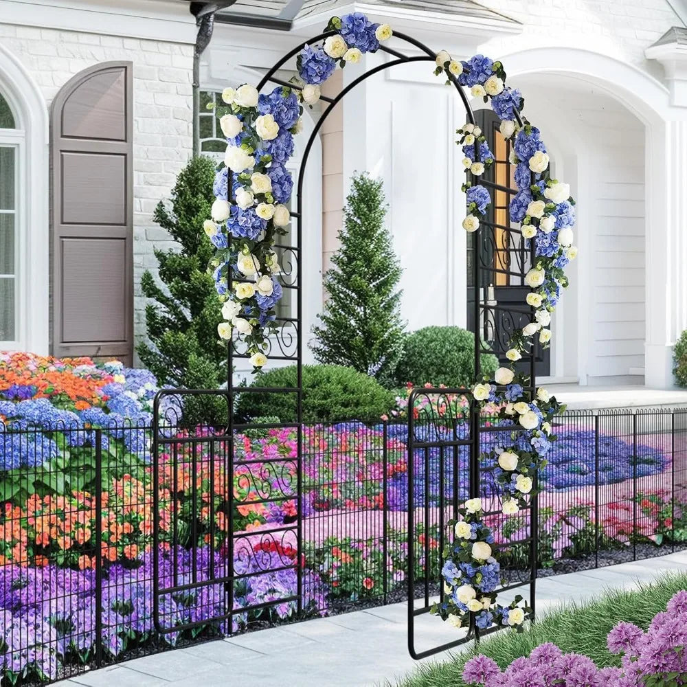 MKDK Garden Fence And Arch Set With Heavy Duty Arbor Gate