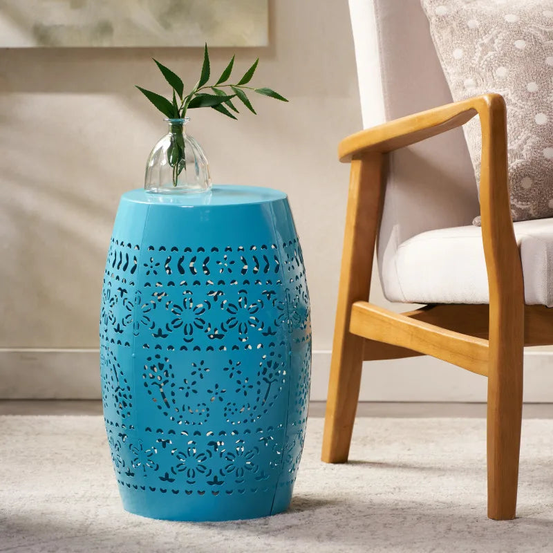 Ruby Lace Cut Metal Side Table