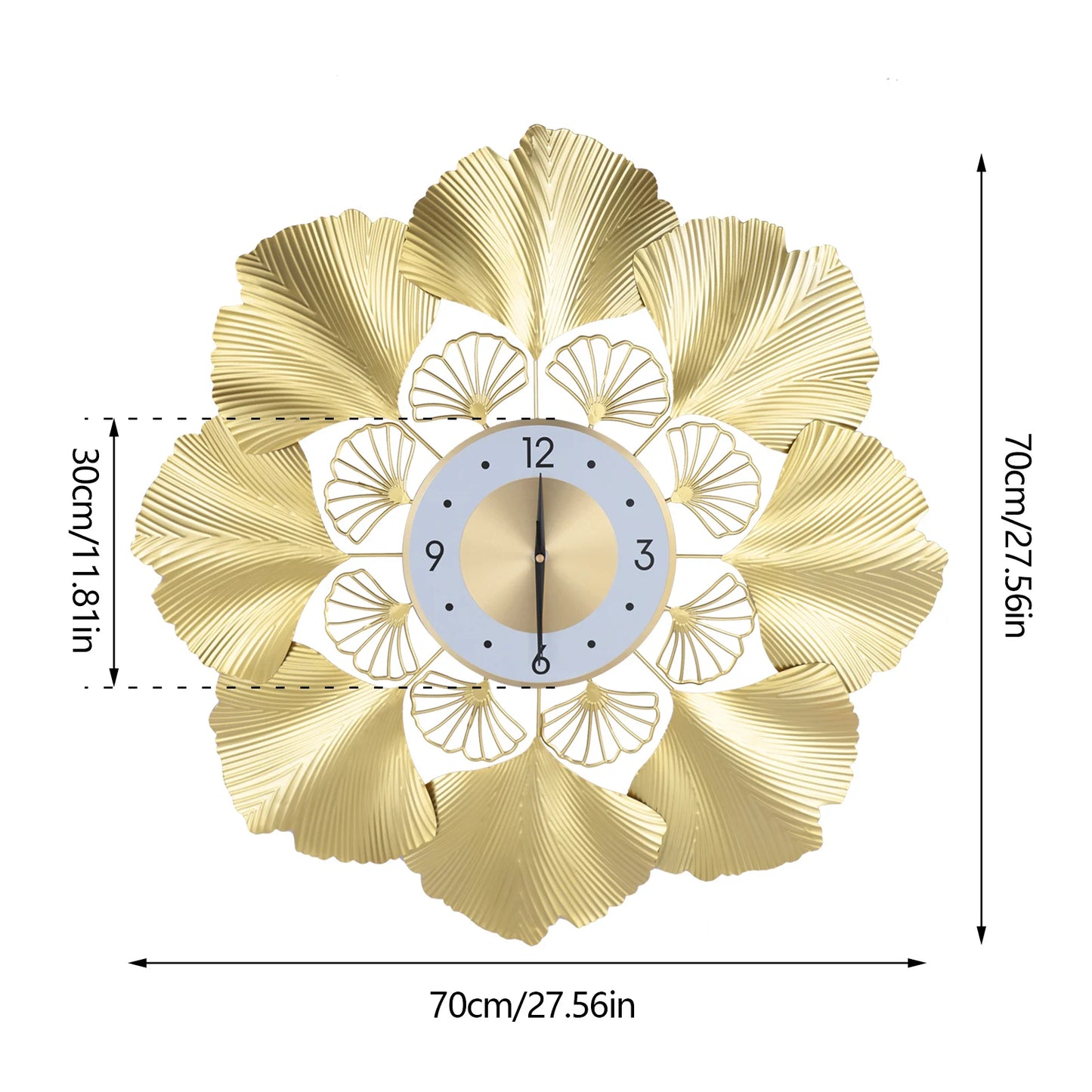 Ginkgo 3D Wall Clock Silent Movement Digital Display