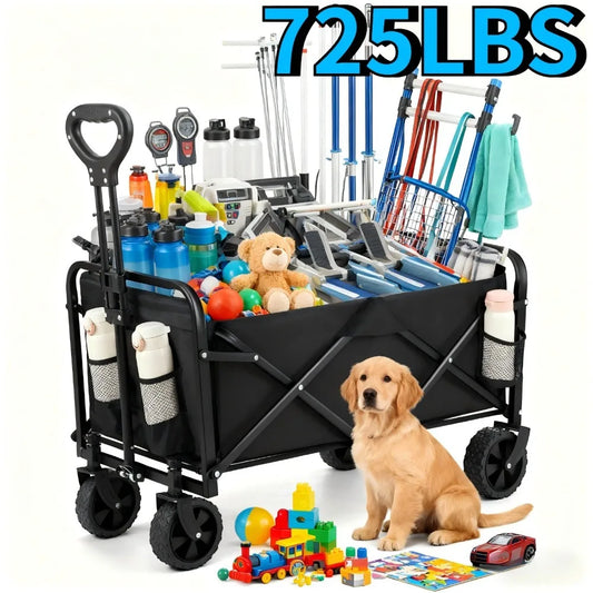 Collapsible All-Terrain Wagon Cart Heavy-Duty For Beach Camping Shopping