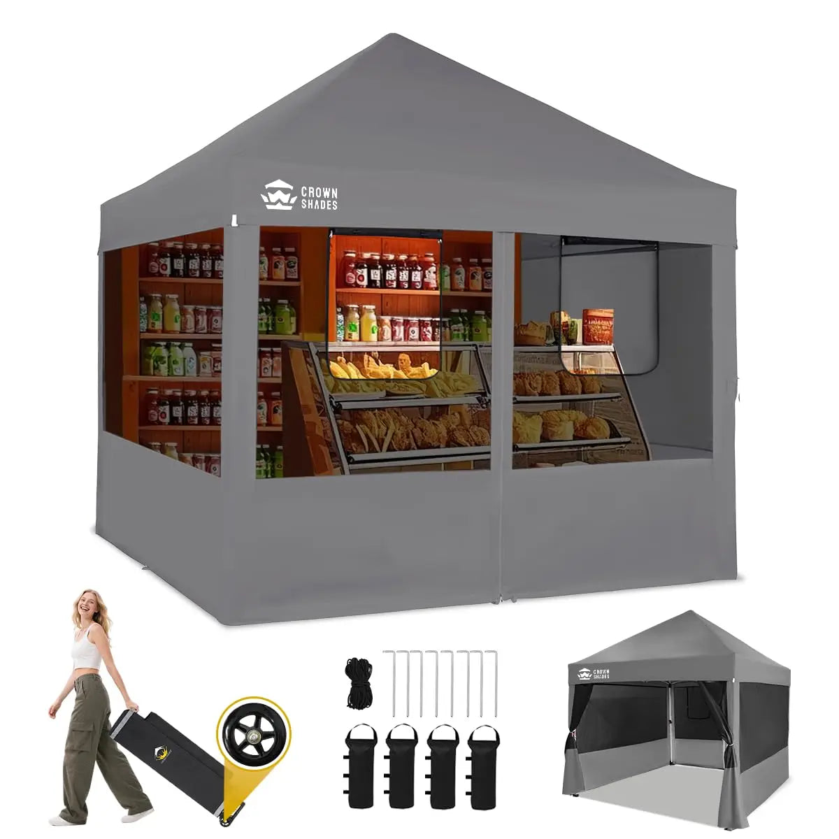 Pop Up Canopy Tent With Mosquito Netting And Centerlock Setup