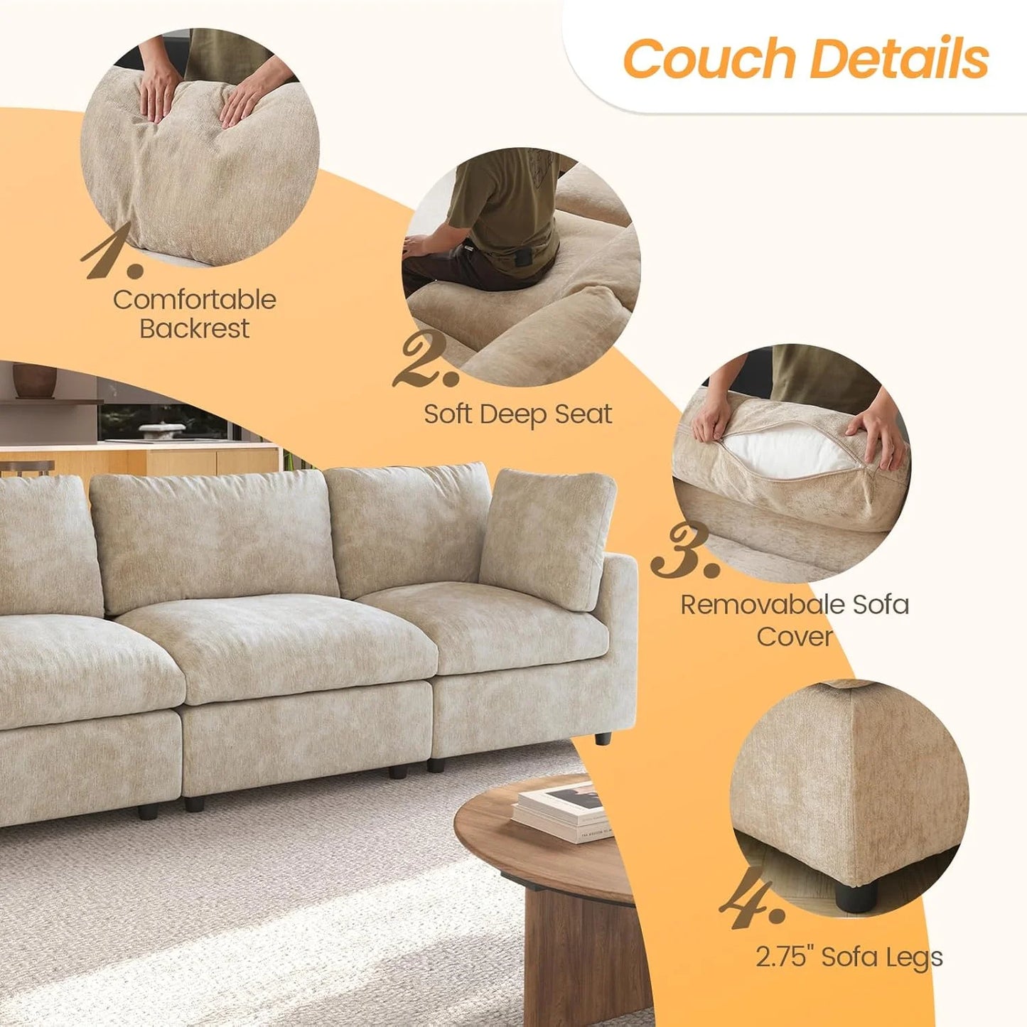 Guangdong V Shape Corner Sectional Sofa Convertible Couch