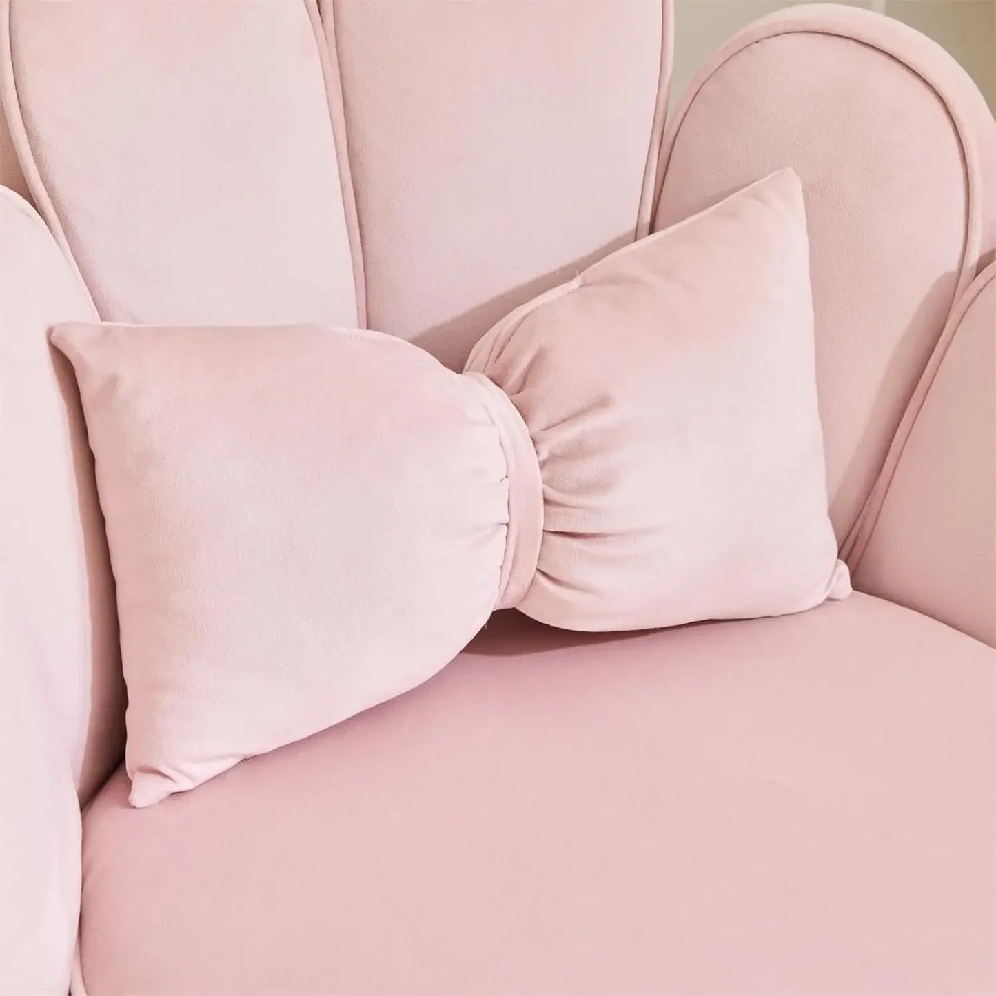 Petal Velvet Makeup Vanity Chair with Back for Girls Comfy Modern Design