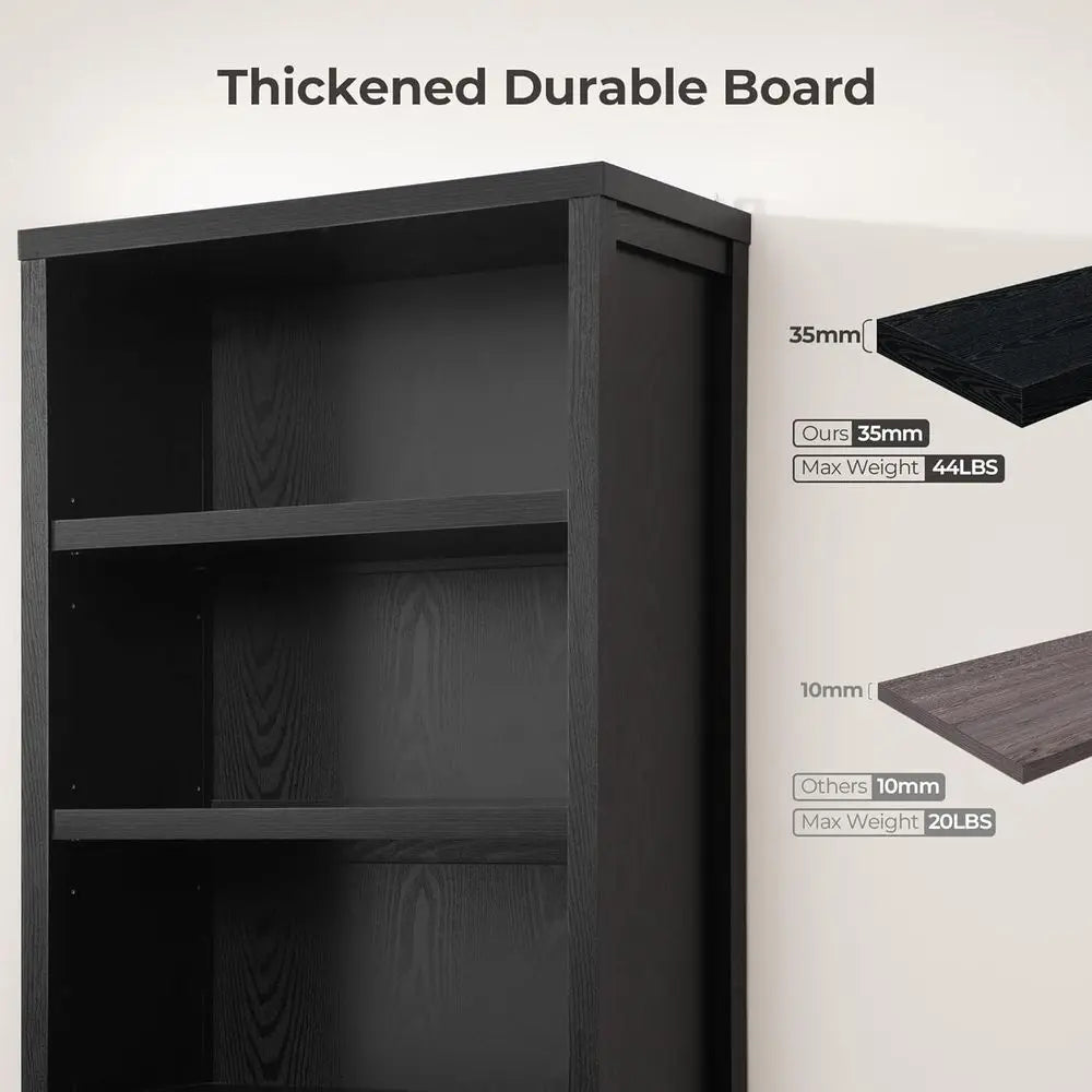 Modern Wooden Rattan Bookcase For Living Room Storage