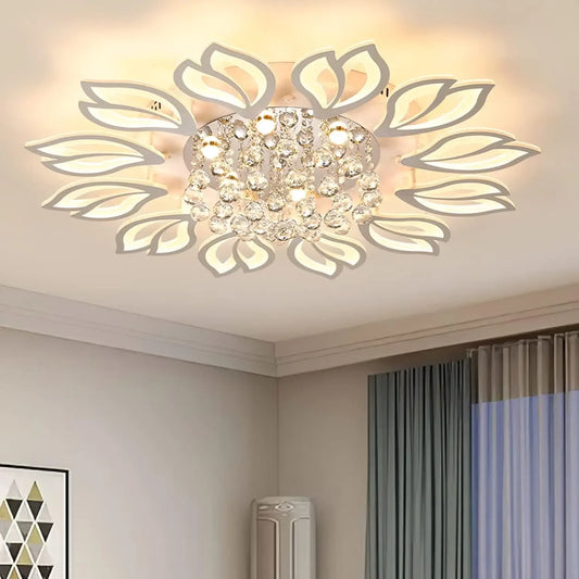 Modern Flower Chandelier LED Smart Ceiling Light With Remote