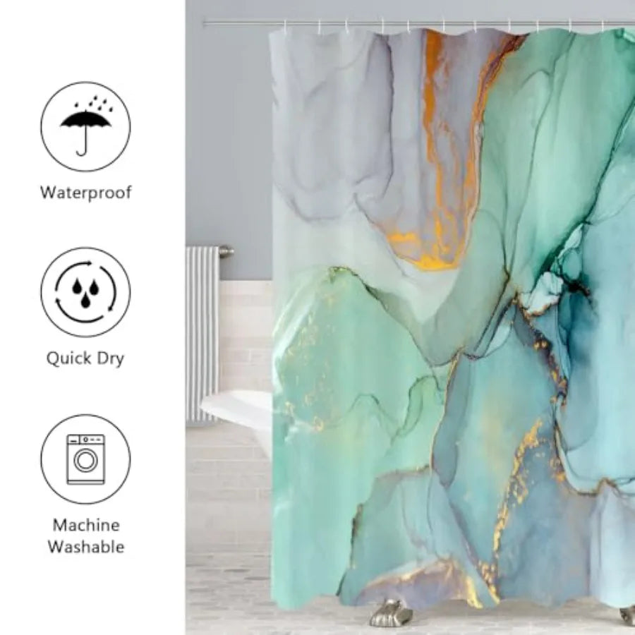 Shower Curtain Ensemble With Toilet Lid Cover Bath Mat