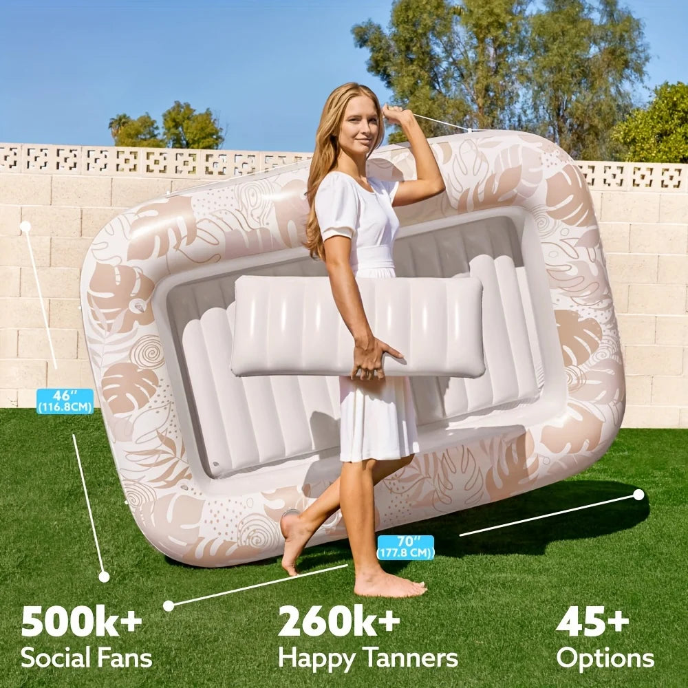 Joyfy Inflatable Pool Lounger Float With Removable Headrest
