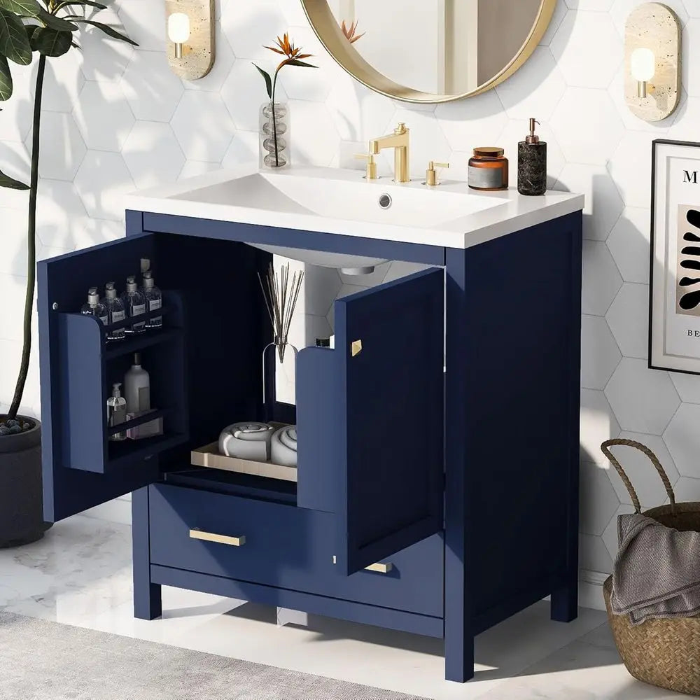 Solid Wood Bathroom Vanity With Undermount Sink Soft Close