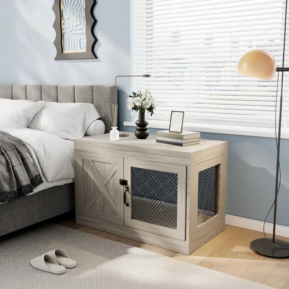 Guangbai Corner Dog Crate Furniture with Double Doors