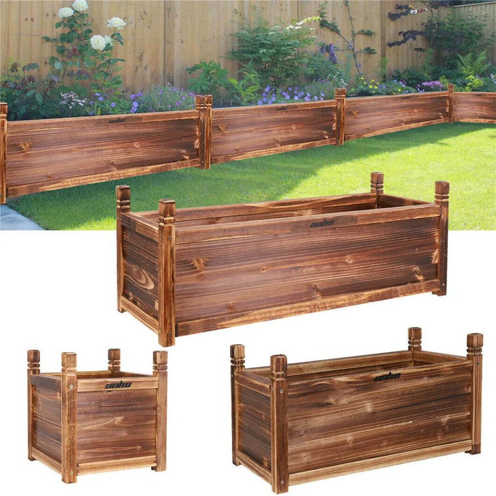 Wooden Raised Garden Planter Box For Vegetables Herbs Flowers