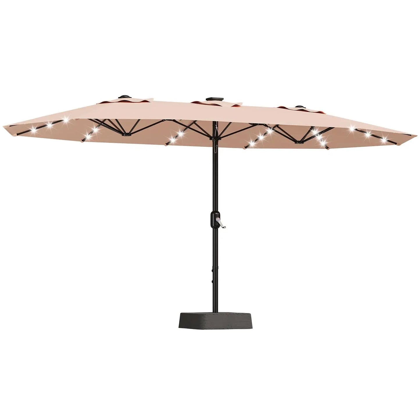 HiMISS Outdoor Patio Umbrella With Solar LED Lights Base