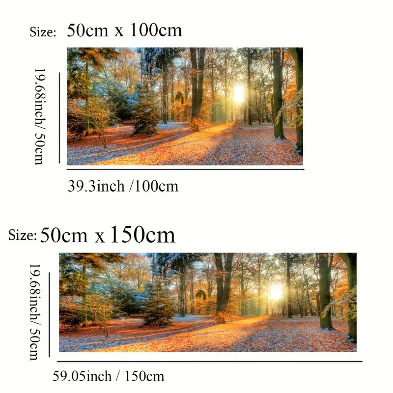 Modern Forest Sunrise Canvas Wall Art Mountain Landscape Poster