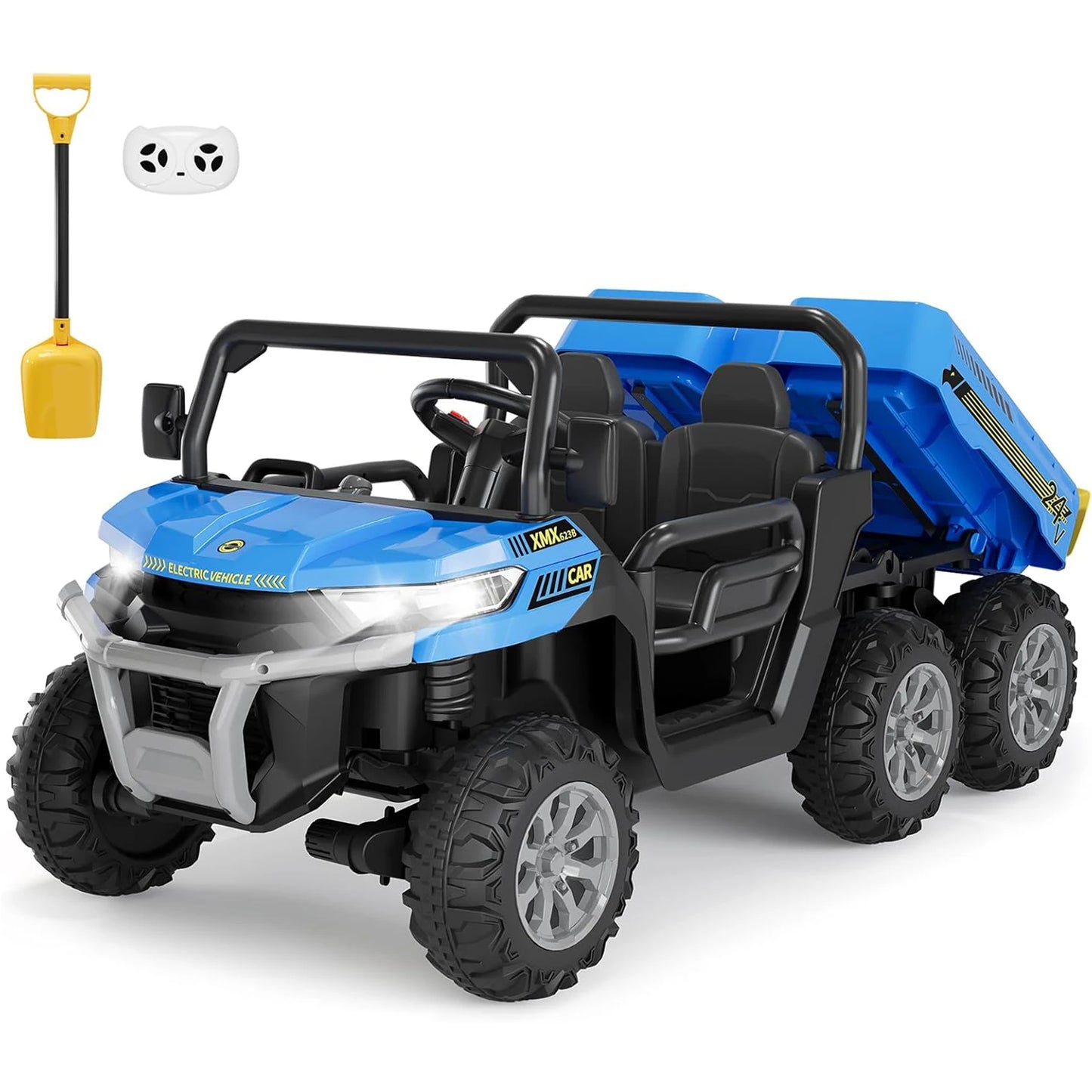 HiMIS 24V 6-Wheel Ride Dump Truck Remote Control Music
