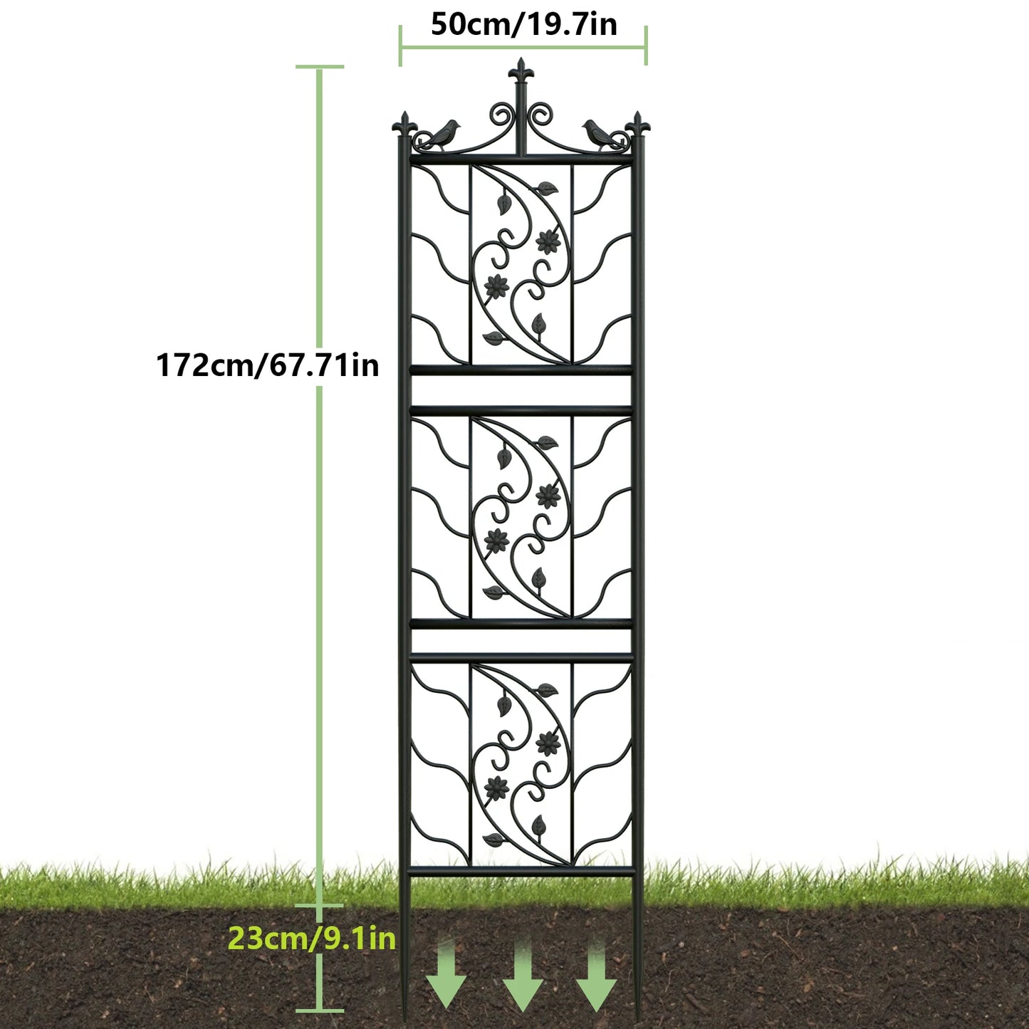 Metal Garden Trellis Tall Climbing Fence for Vegetables Grapes and Flowers