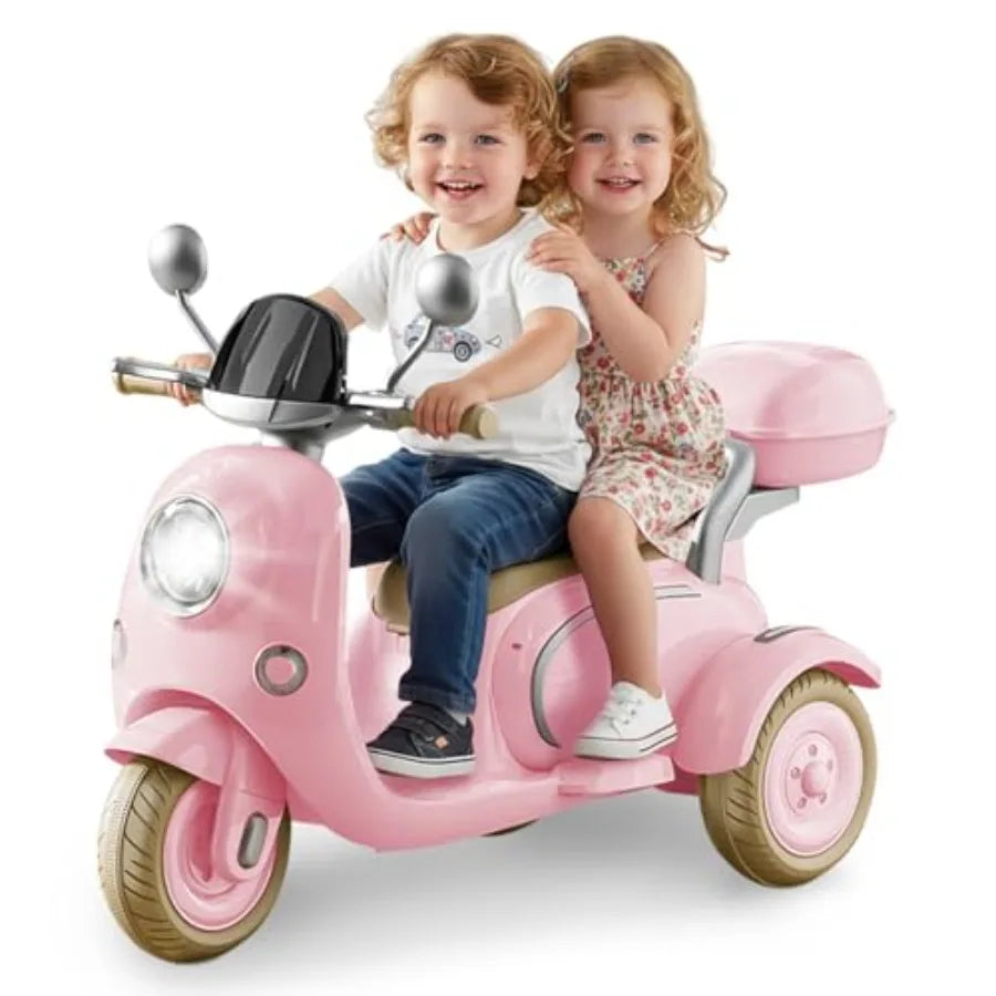 OLOEY 12V Three Wheel Ride On Electric Motorcycle Girls