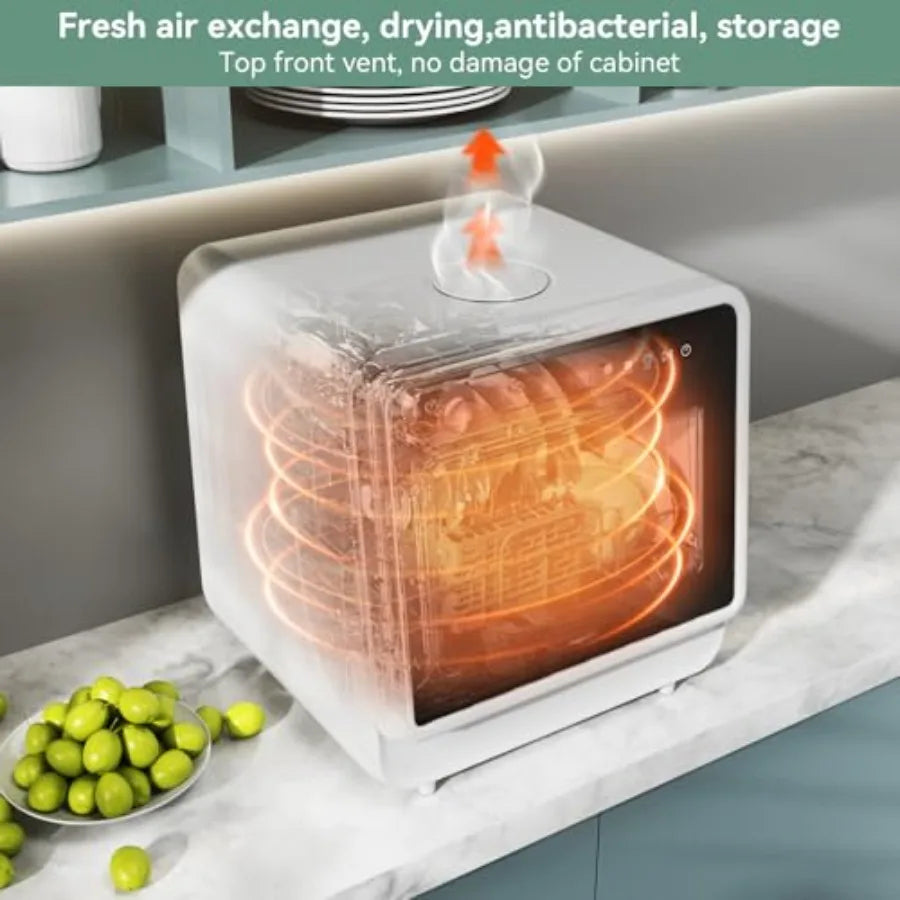 OLOEY Countertop Dishwasher with Wash Programs and Spray Arms