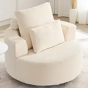 RBXC Barrel Swivel Chair 360 Rotation Chenille Cushioned Comfort