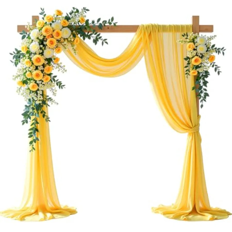 Wedding Backdrop Sheer Fabric Arch Drapery Curtain For Ceremony