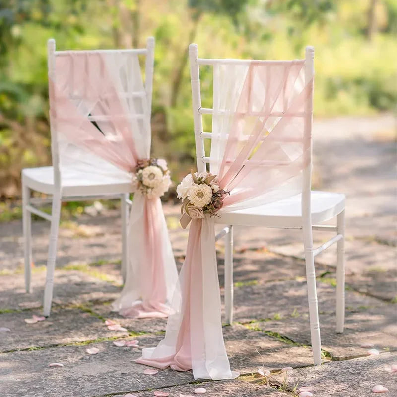Chiffon Chair Sashes for Wedding Decor Draping with Tie