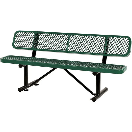 Industrial Heavy Duty Expanded Metal Mesh Bench With Backrest