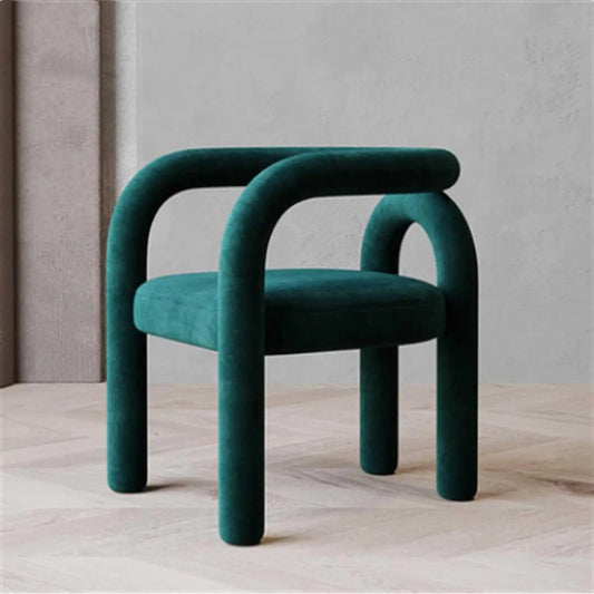 Contemporary VelvetUpholstered DiningChairs CurvedBack LoungeArmchair LivingRoom MinimalistFurniture HomeDecor Essentials