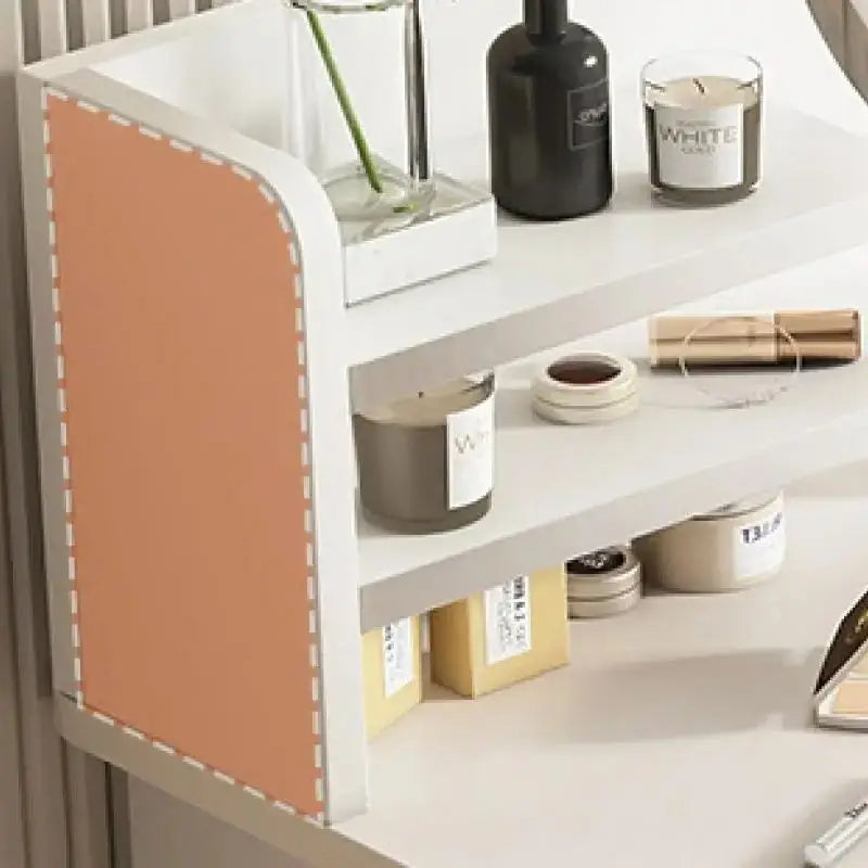 Vanity Table With Two Drawers And Makeup Mirror Bedroom