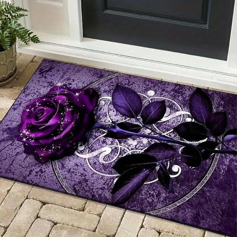 Abstract Floral Area Rug For Luxurious Office Decor