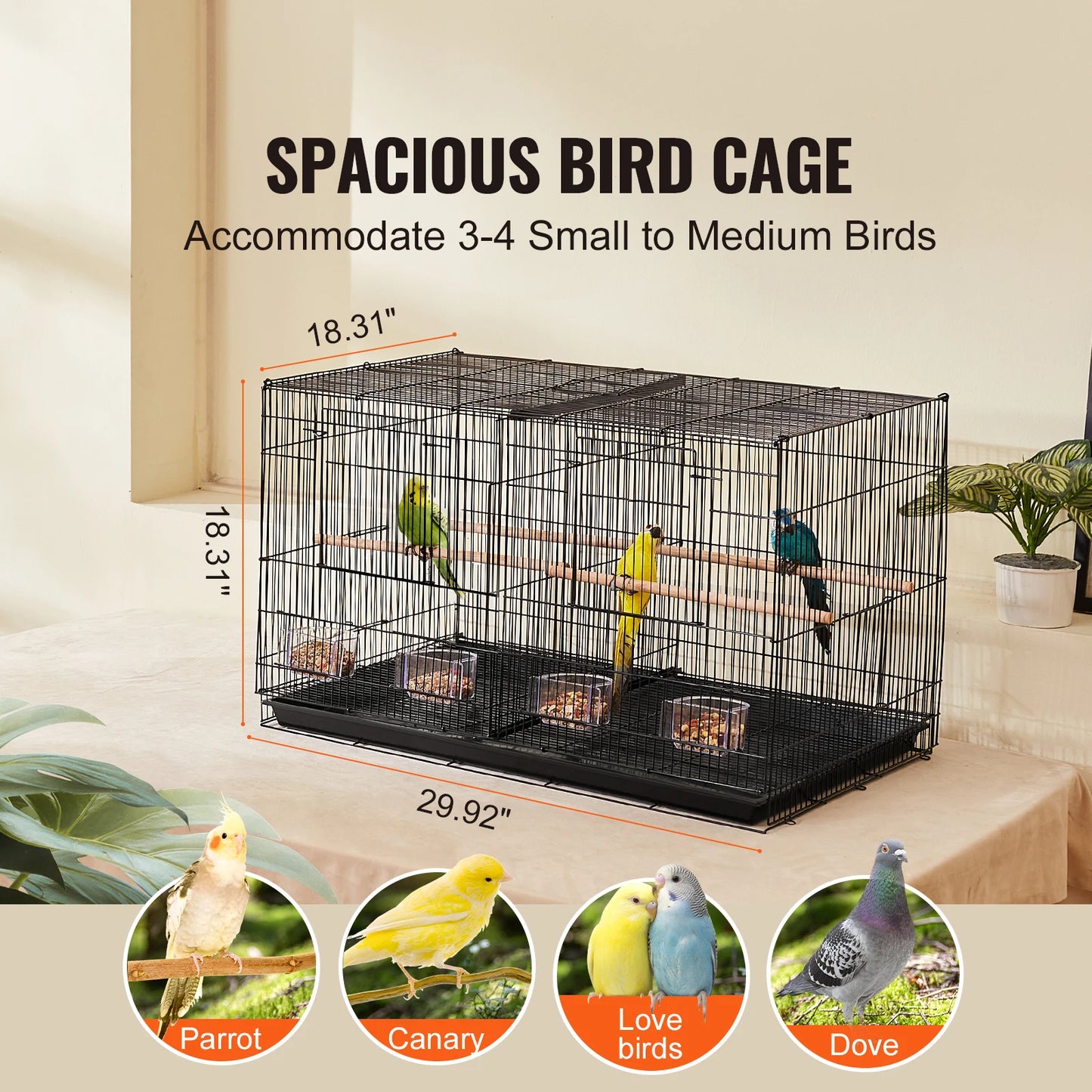 SucceBuy Flight Bird Cage Stackable Divided Cage For Travel