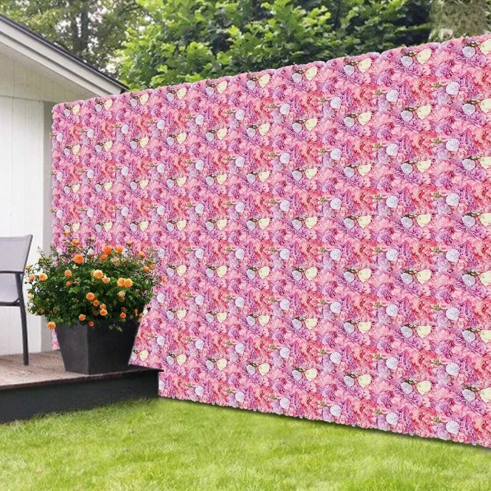 NONECN 12Pcs Flower Wall Panel 3D Backdrop Silk Hydrangea