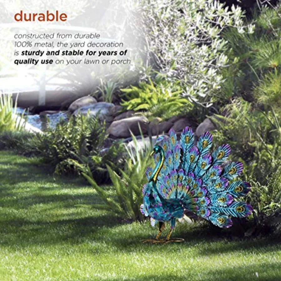 Outdoor Peacock Yard Statue Garden Sculpture Decor