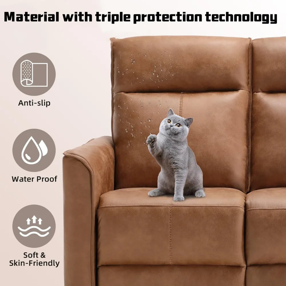 MKDK Manual Loveseat Recliner Sofa Wall Hugger Leathaire