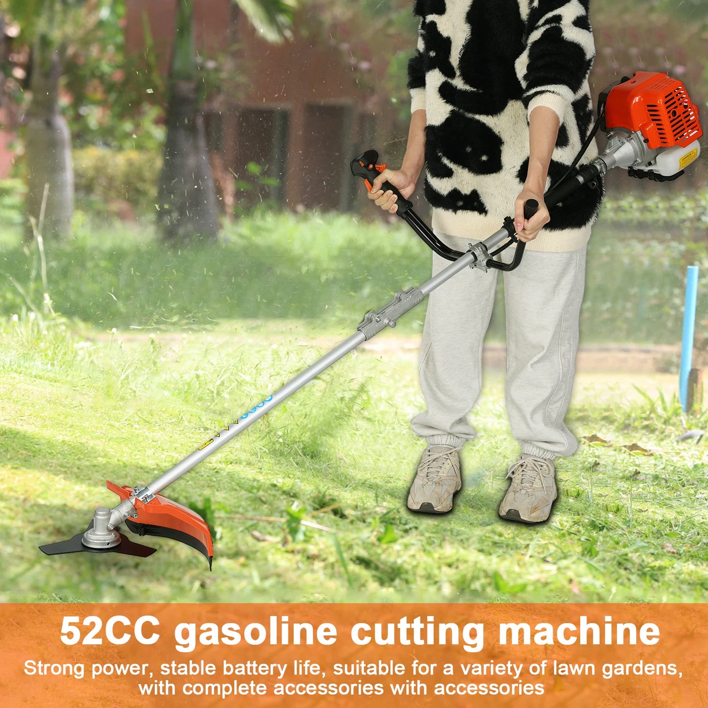 Gas String Trimmer 52cc Weed Wacker 2 in 1 Cordless Hedge Trimmer Brush Cutter