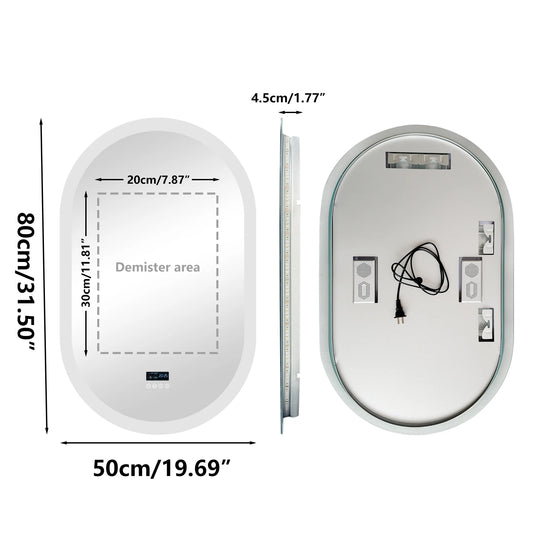 LUVODI 20x32 Inch LED Lighted Bluetooth Bathroom Mirror with Dimming and Anti-Fog