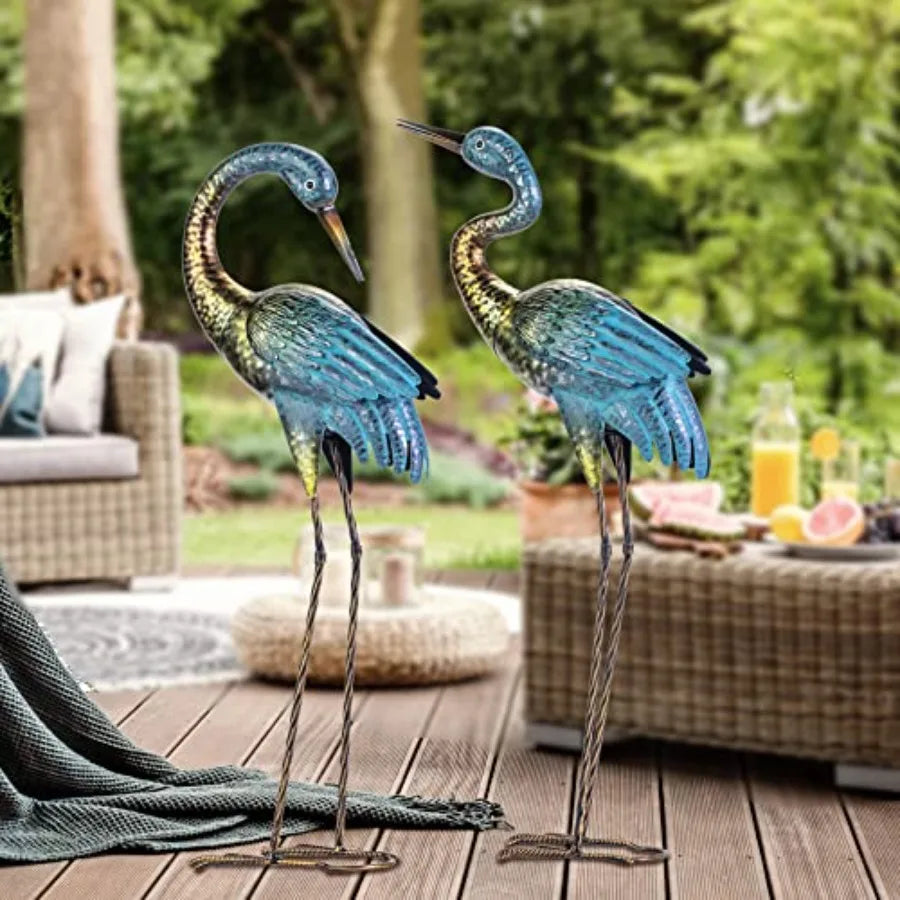 SHXI Outdoor Garden Crane Statues Garden Yard Art Sculptures