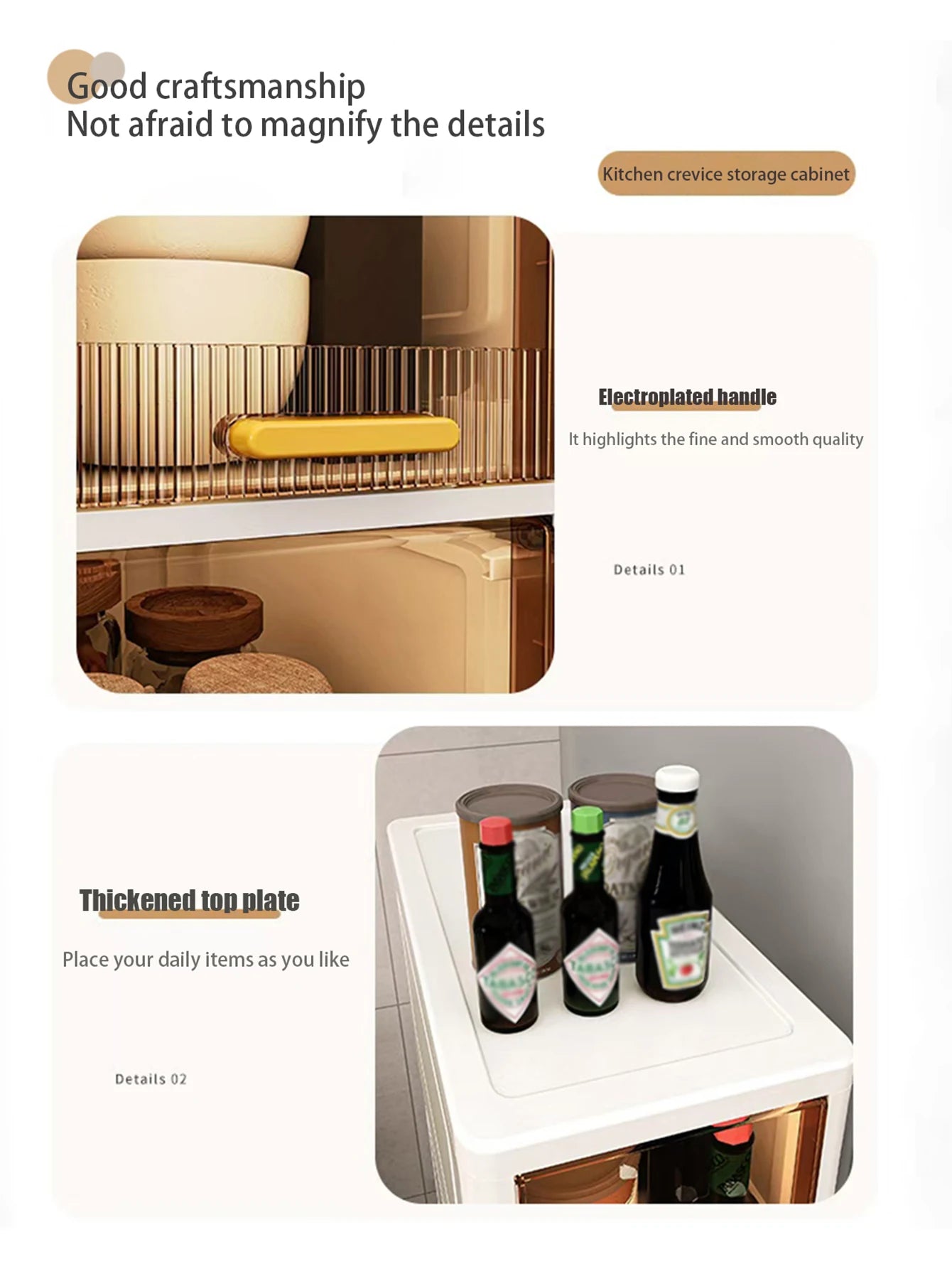 Multi Functional Ultra Thin Gap Storage Cabinet