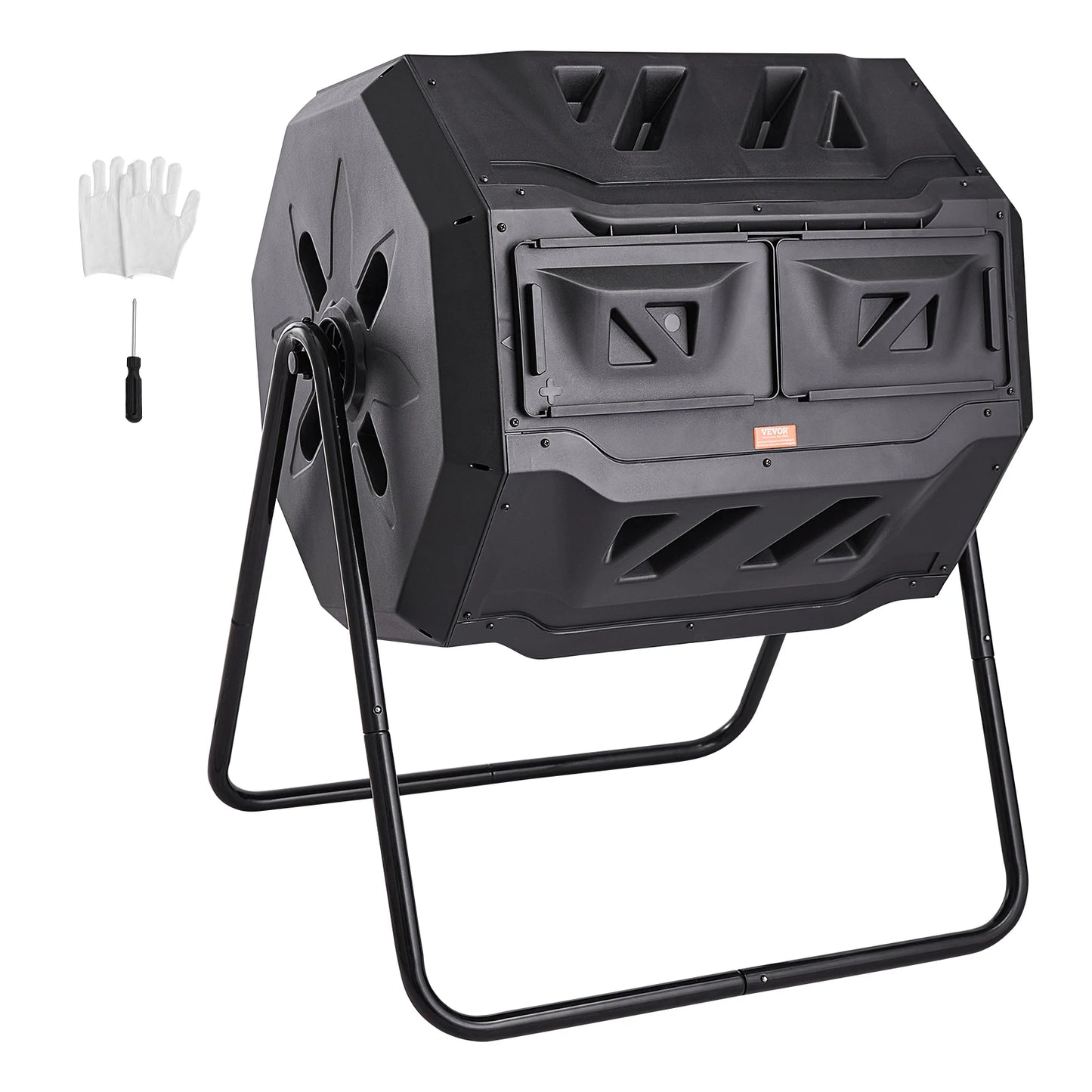 Dual Chamber Compost Tumbler Bin For Garden And Kitchen