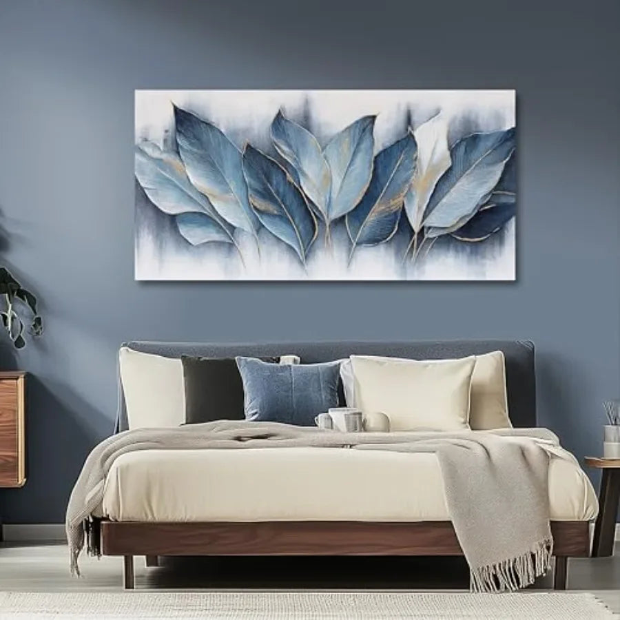 Framed Leaves Canvas Wall Art Modern Abstract Fade Resistant