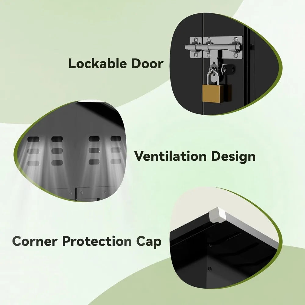 Feature CorrosionResistantSteel Garden Shed Lockable Doors Sloped Roof Weatherproof