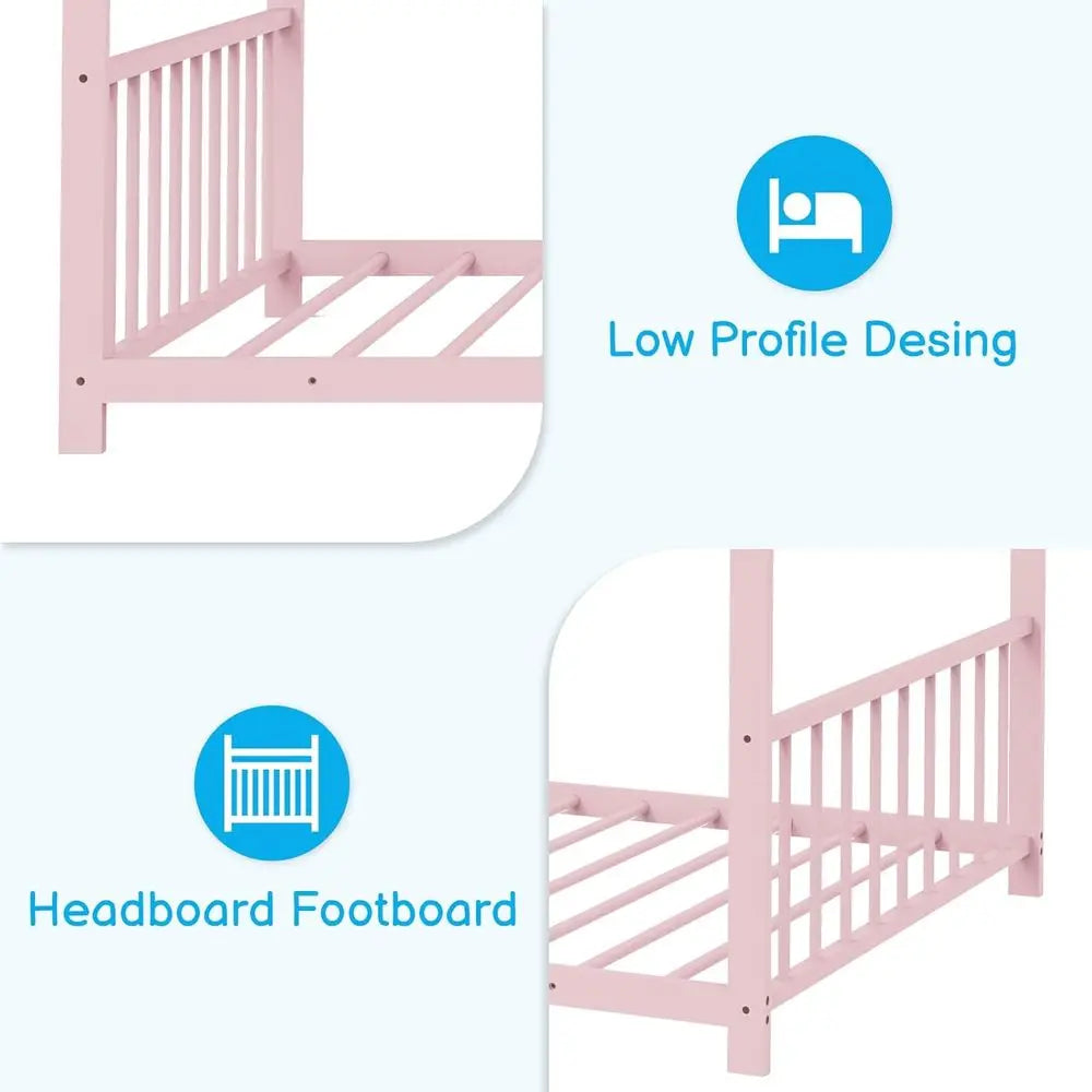 XMSJ Metal Toddler Bedstead With Slats No Box Spring