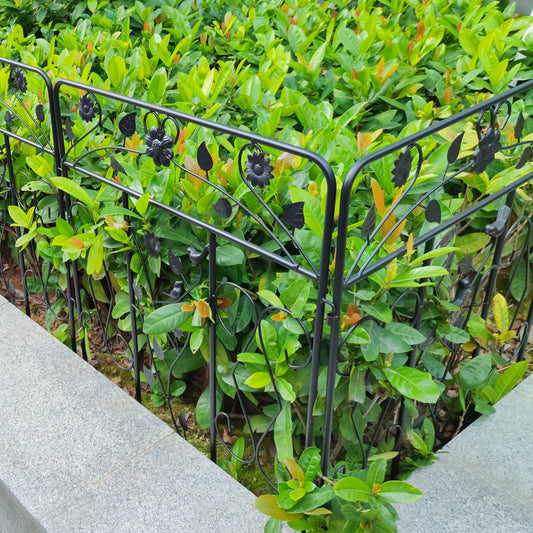 Powder Coated Iron Garden Fence Panel 5 Pack Border
