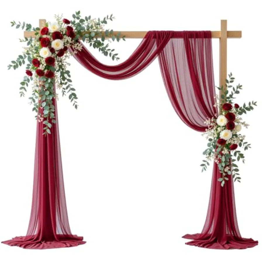 Wedding Backdrop Sheer Fabric Arch Drapery Curtain For Ceremony