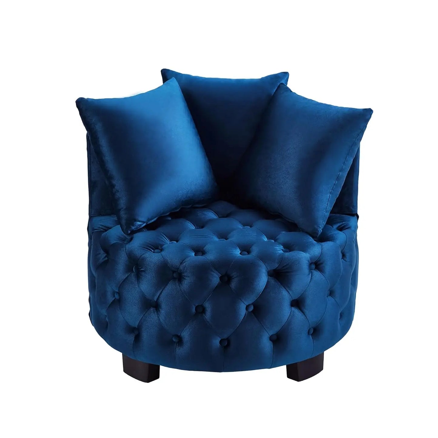 Modern Velvet Tufted Round Club Chair for Living Room