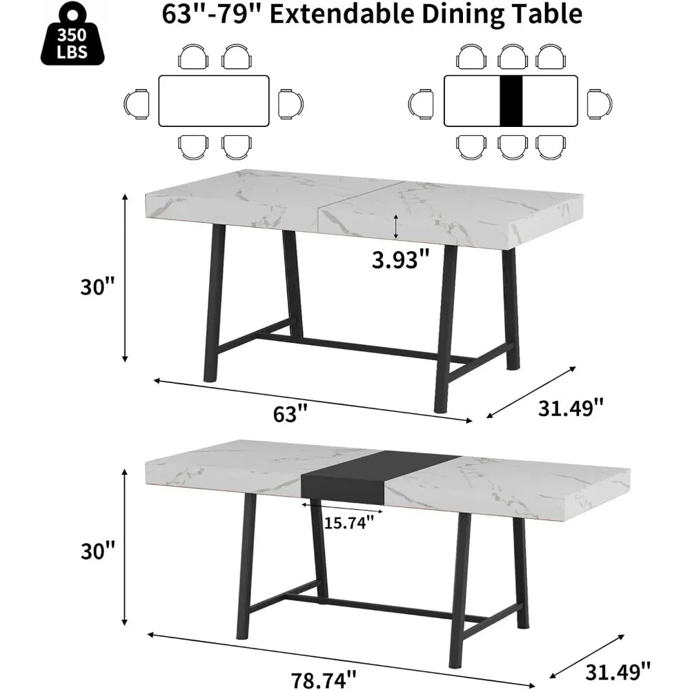 DAFIFY Extendable Dining Table With Silent Glide Extension