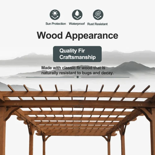 Wooden Gazebo Pergola for Climbing Plants and Garden Support