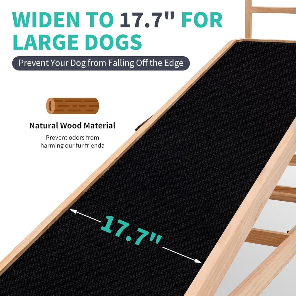 Dog Ramp 5 Level Adjustable Folding Pet Ramp for High Beds