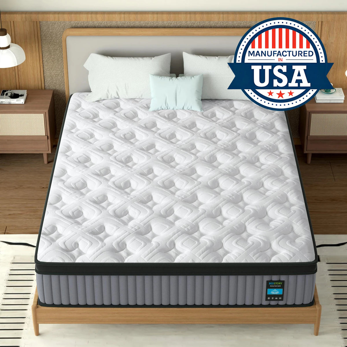 BedStory Luxury Hybrid Mattress With Memory Foam Innerspring Support