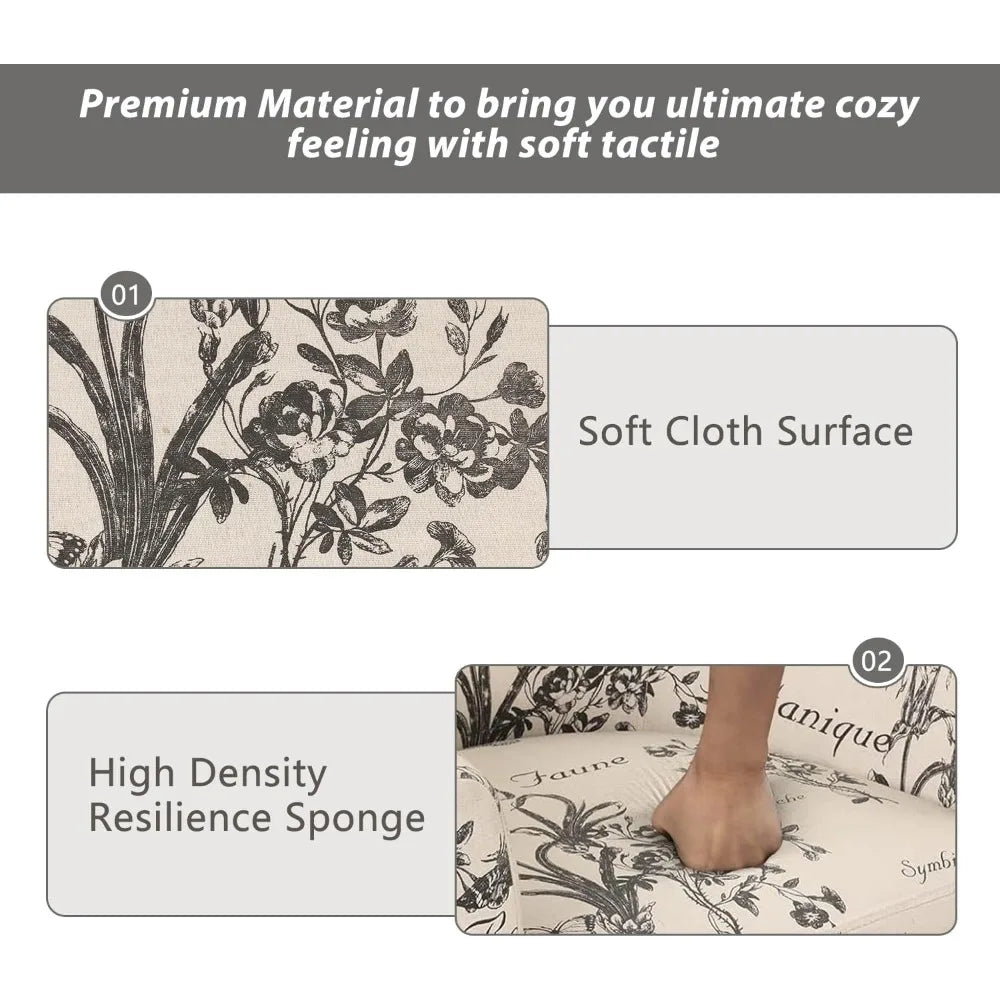 Ticify Modern Accent Chair With Ottoman For Small Rooms