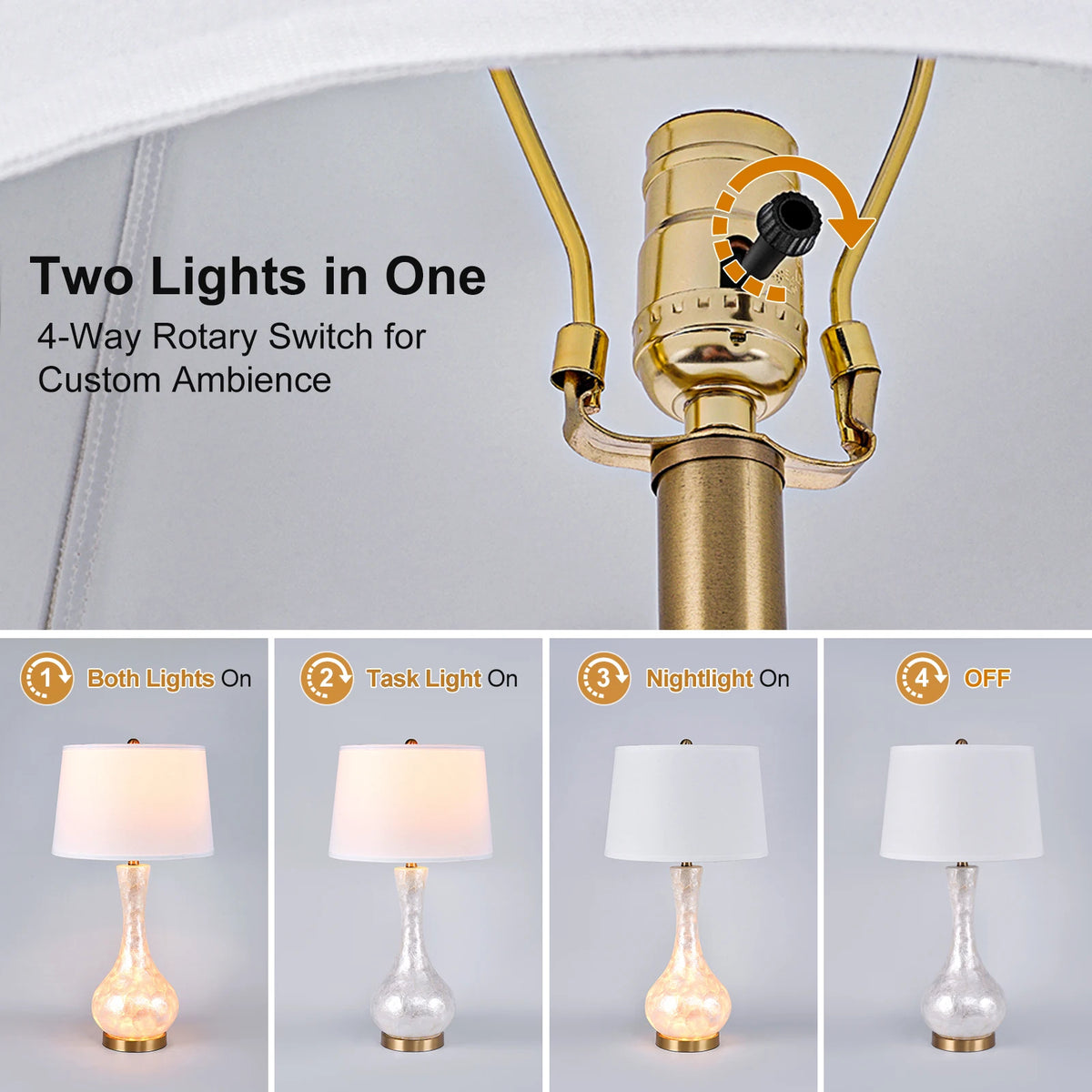 Luxury Opal Glass Table Lamp for Bedroom Living Room Lights