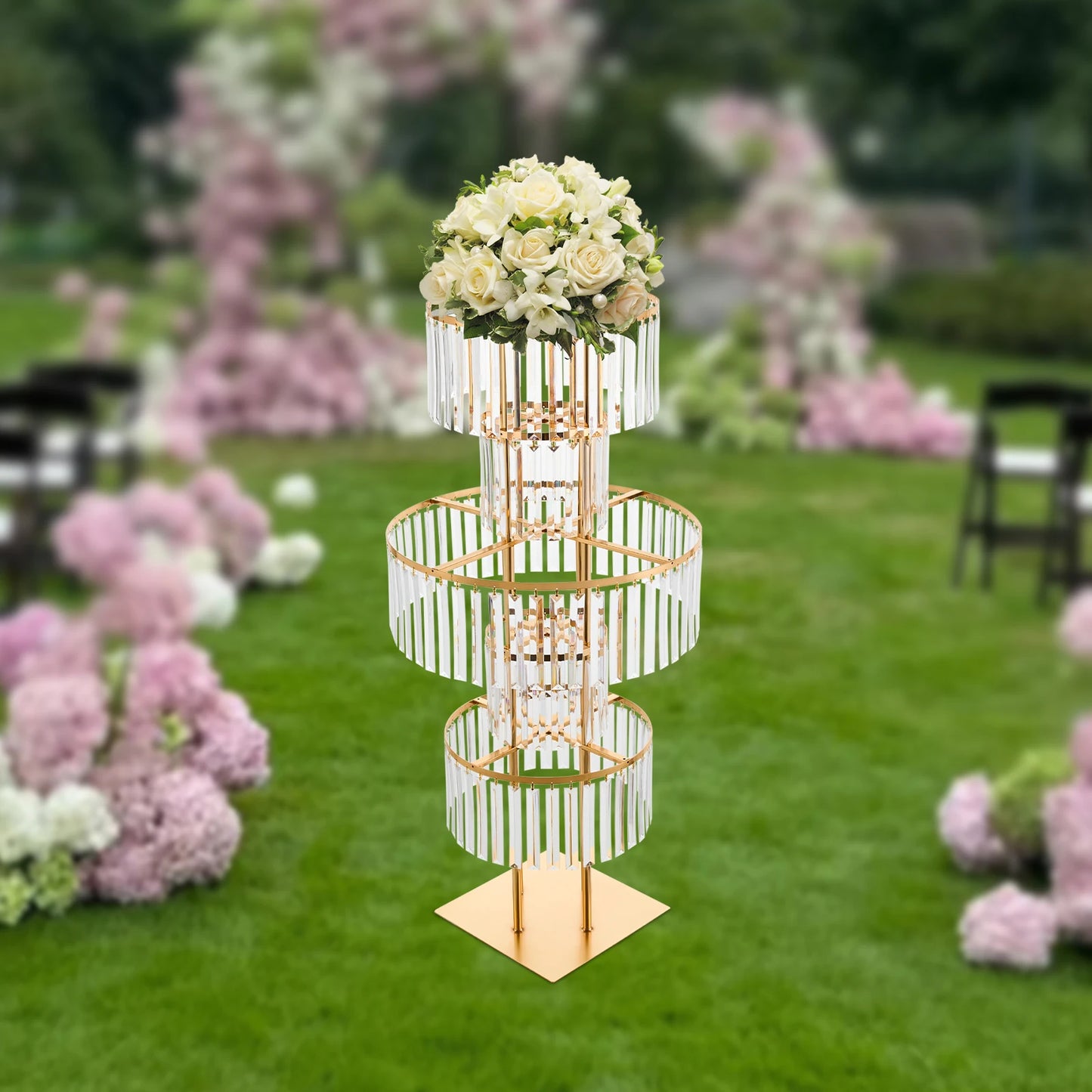 Hign Concerned 5 Tier Wedding Centerpieces Acrylic Stand